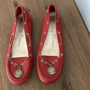 Vintage Juicy Couture Red Leather flats Loafers - 7 - great condition shoes